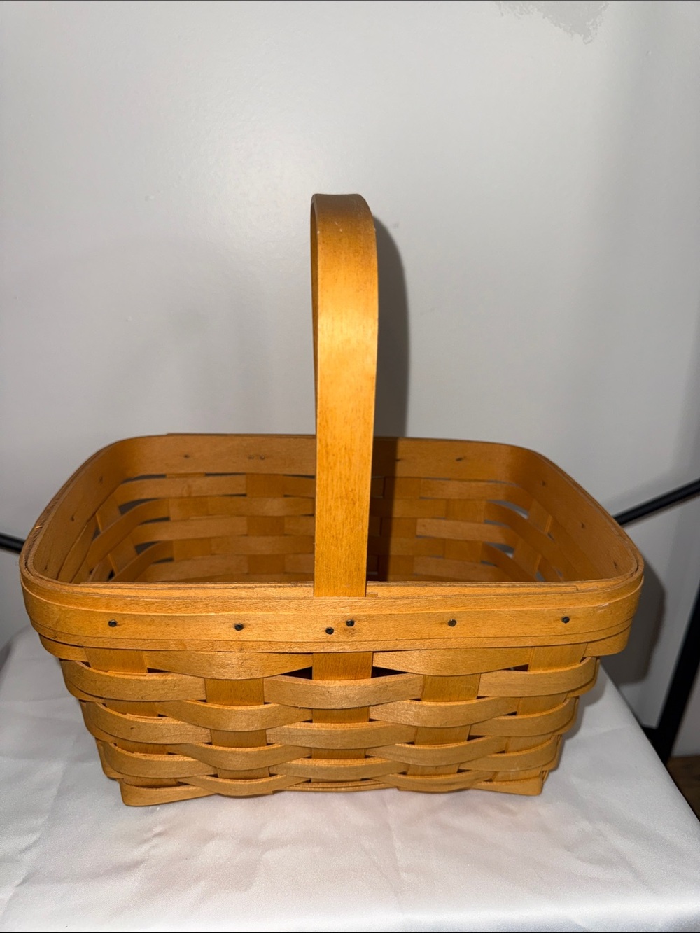 Longaberger Honey-Tone Woven Basket with Single Handle